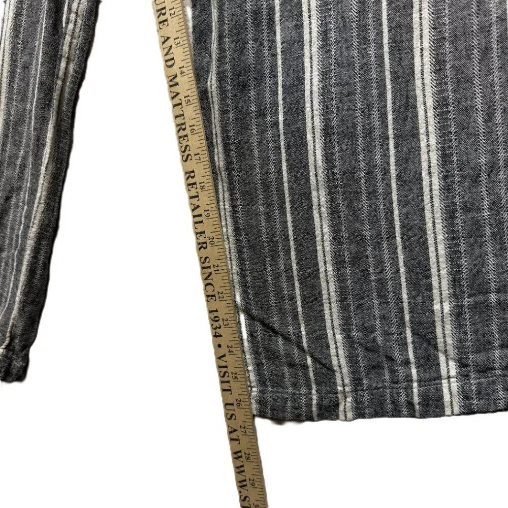 Banana Republic Linen Blend Striped Wide‑Leg Pants  Women’s Plus Size 16